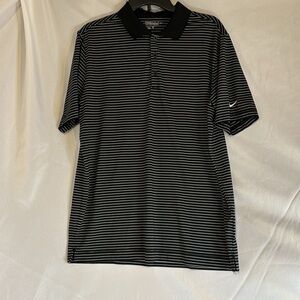 BOGO Nike Golf Black & White Stripe Polo DRI-FIT Shirt Size L